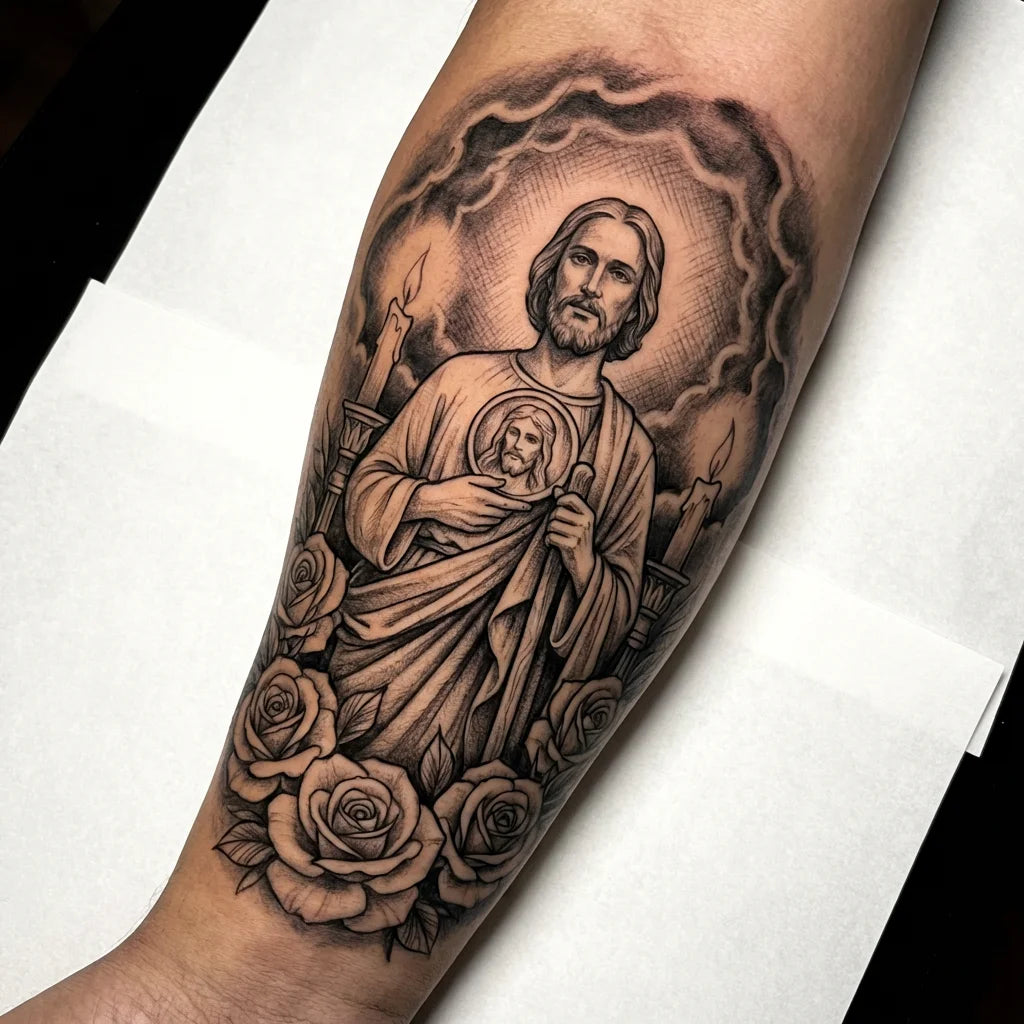 Custom Saint Jude Tattoo: Symbol of Devotion, Faith, and Hope in Ink