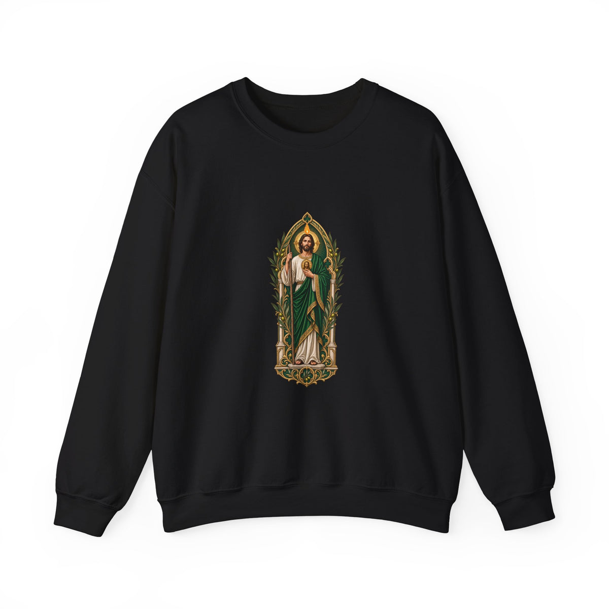 San Judas Tadeo Olive Reliquary Crewneck Sweatshirt