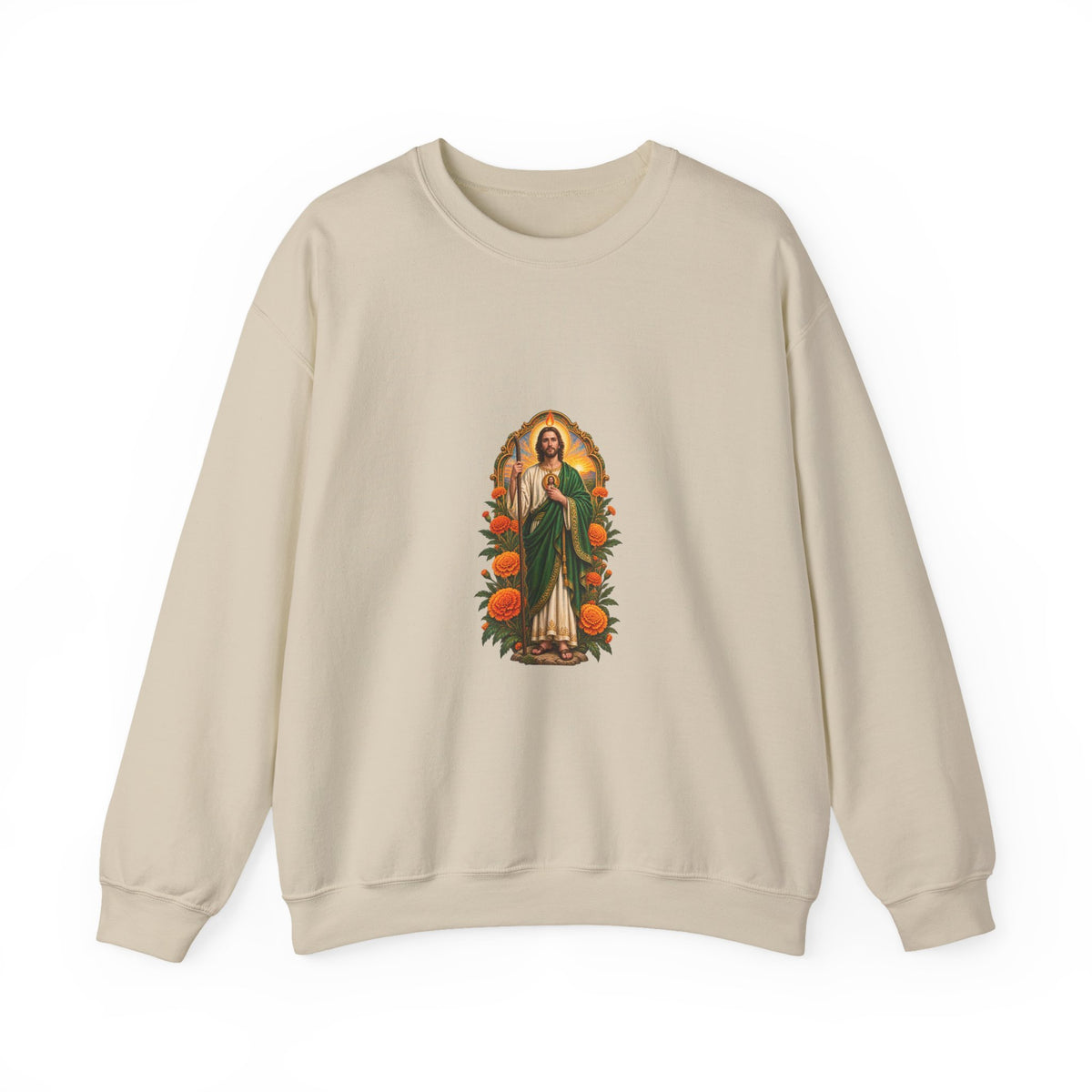 San Judas Tadeo Marigold Sun Arch Crewneck Sweatshirt