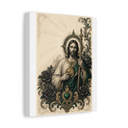 Tela Esticada Esmeralda e Dourada Sagrado Coração São Judas Tadeu