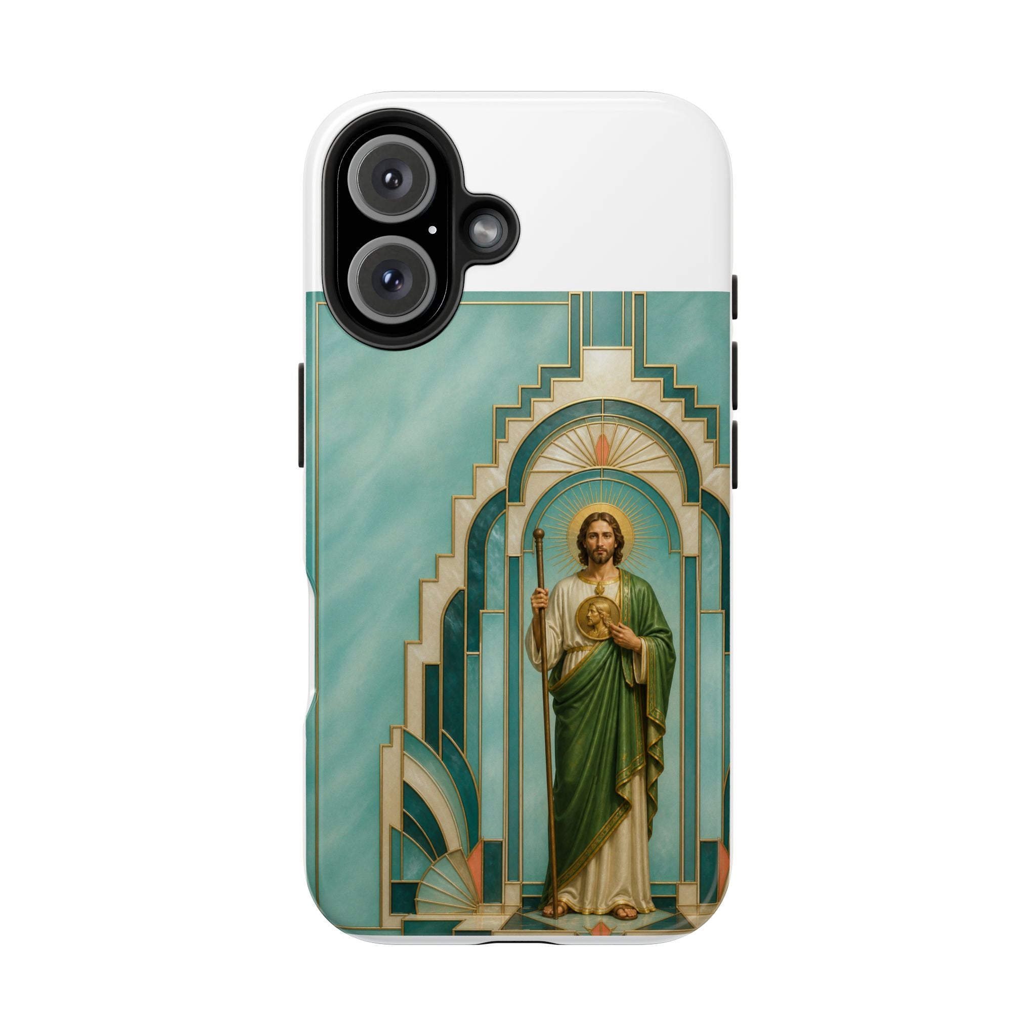 San Judas Tadeo Aqua Radiant Sanctuary Tough Phone Case product preview, view 7