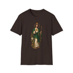 Camiseta Unissex Sagrado Coração São Judas Tadeu Preto e Dourado
