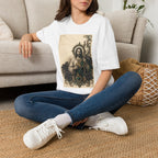 Camiseta Unissex Sagrado Coração de São Judas Tadeu Esmeralda e Dourado