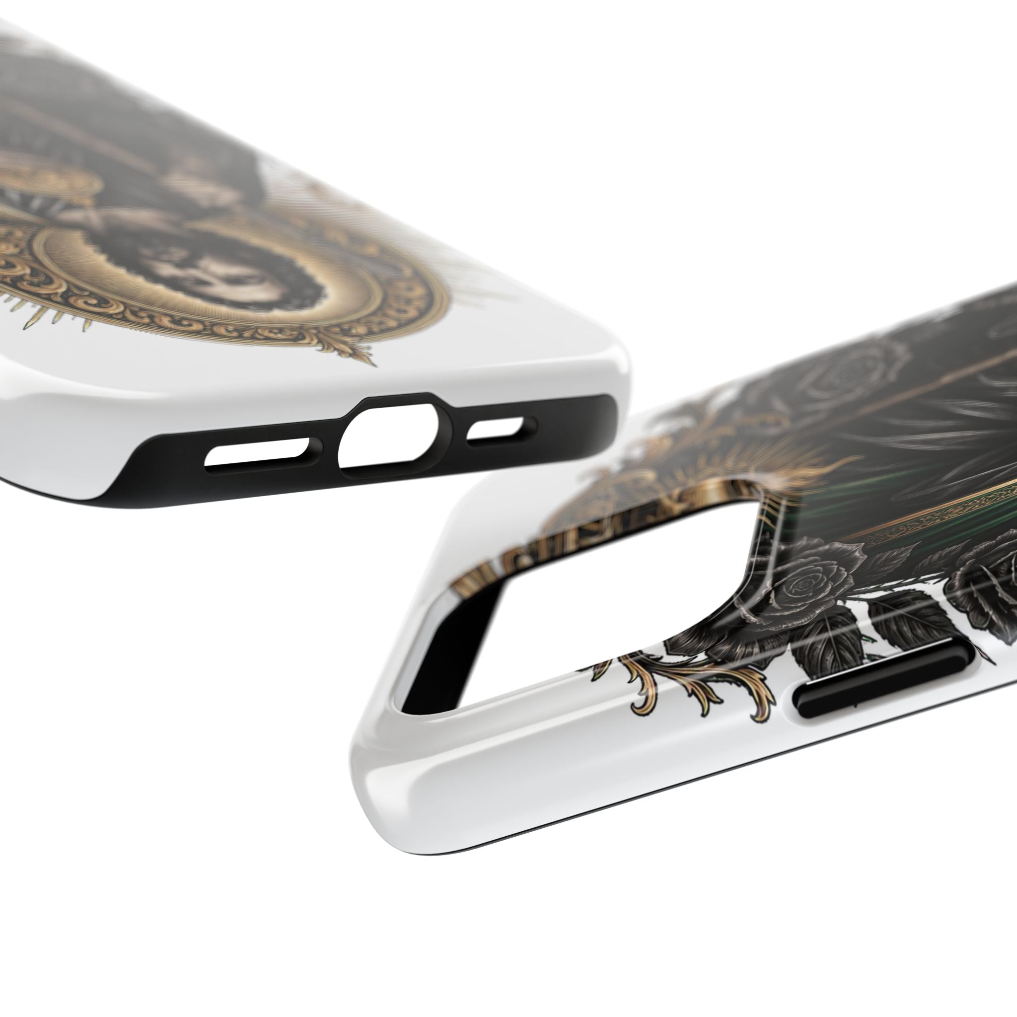 Capa Protetora para Celular San Judas Tadeu Coração Sagrado Preto e Dourado
