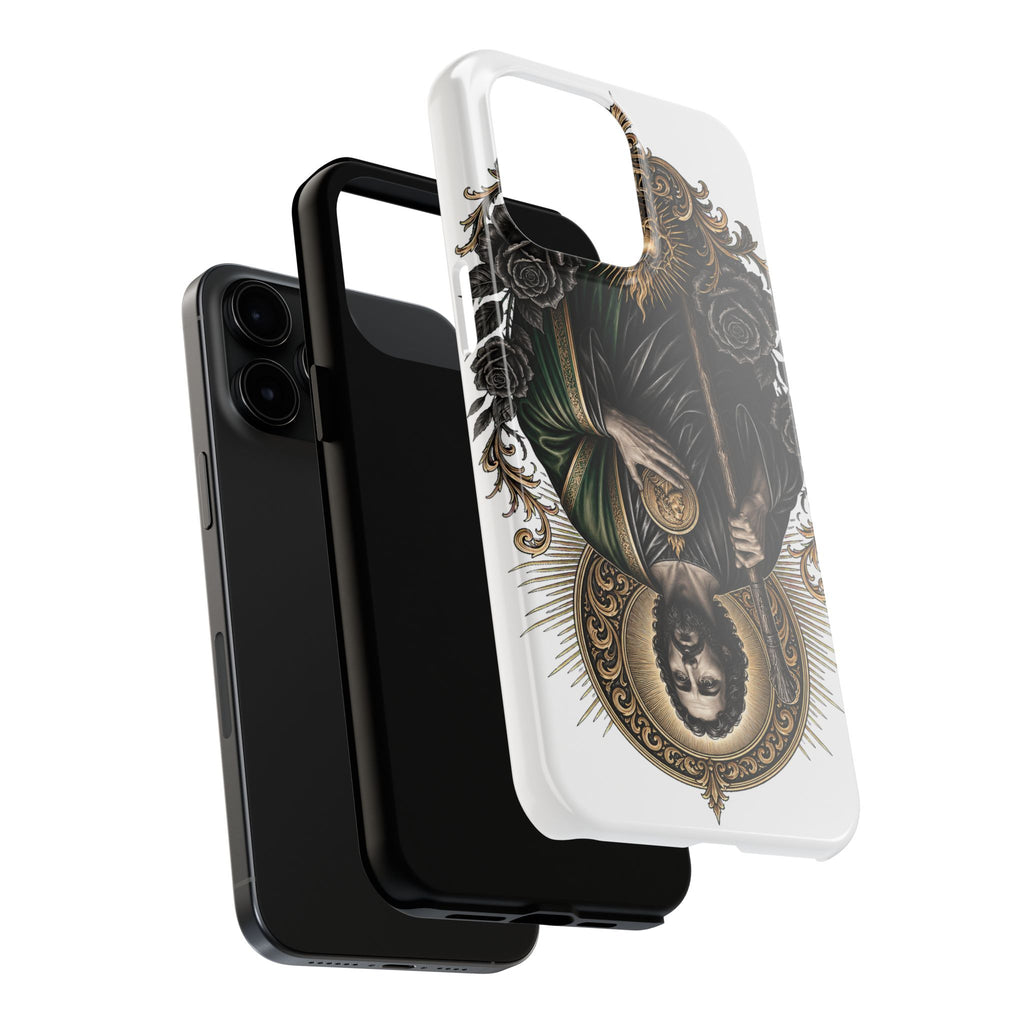 Capa Protetora para Celular San Judas Tadeu Coração Sagrado Preto e Dourado