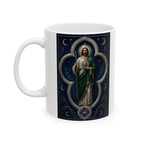 San Judas Tadeo Silver Moon Quatrefoil Ceramic Mug product preview, view 3
