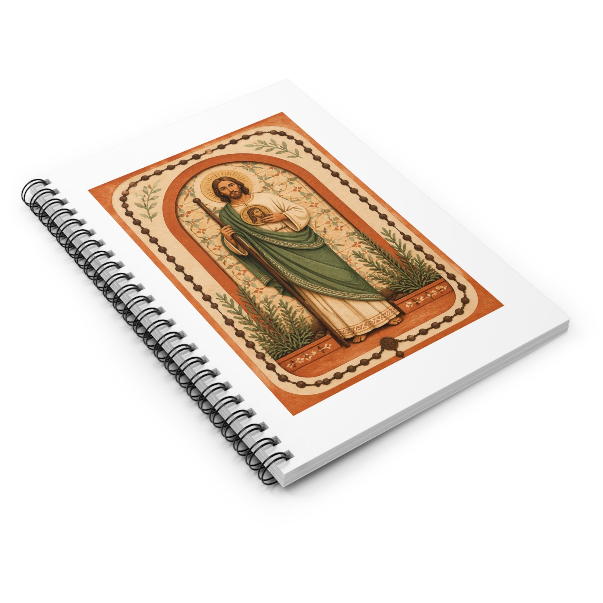 San Judas Tadeo Terracotta Rosary Garden Spiral Notebook product preview, view 3