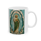 San Judas Tadeo Aqua Radiant Sanctuary Ceramic Mug product preview, view 4