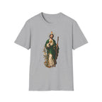 Camiseta Unissex Sagrado Coração São Judas Tadeu Preto e Dourado