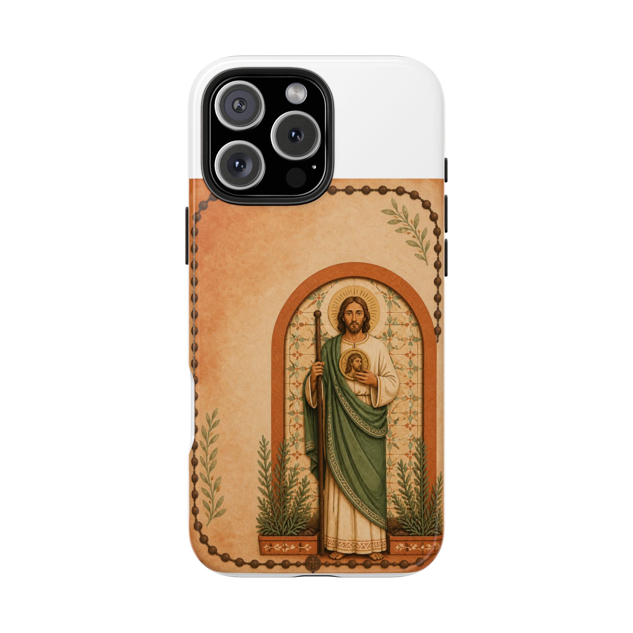San Judas Tadeo Terracotta Rosary Garden Tough Phone Case product preview, view 6