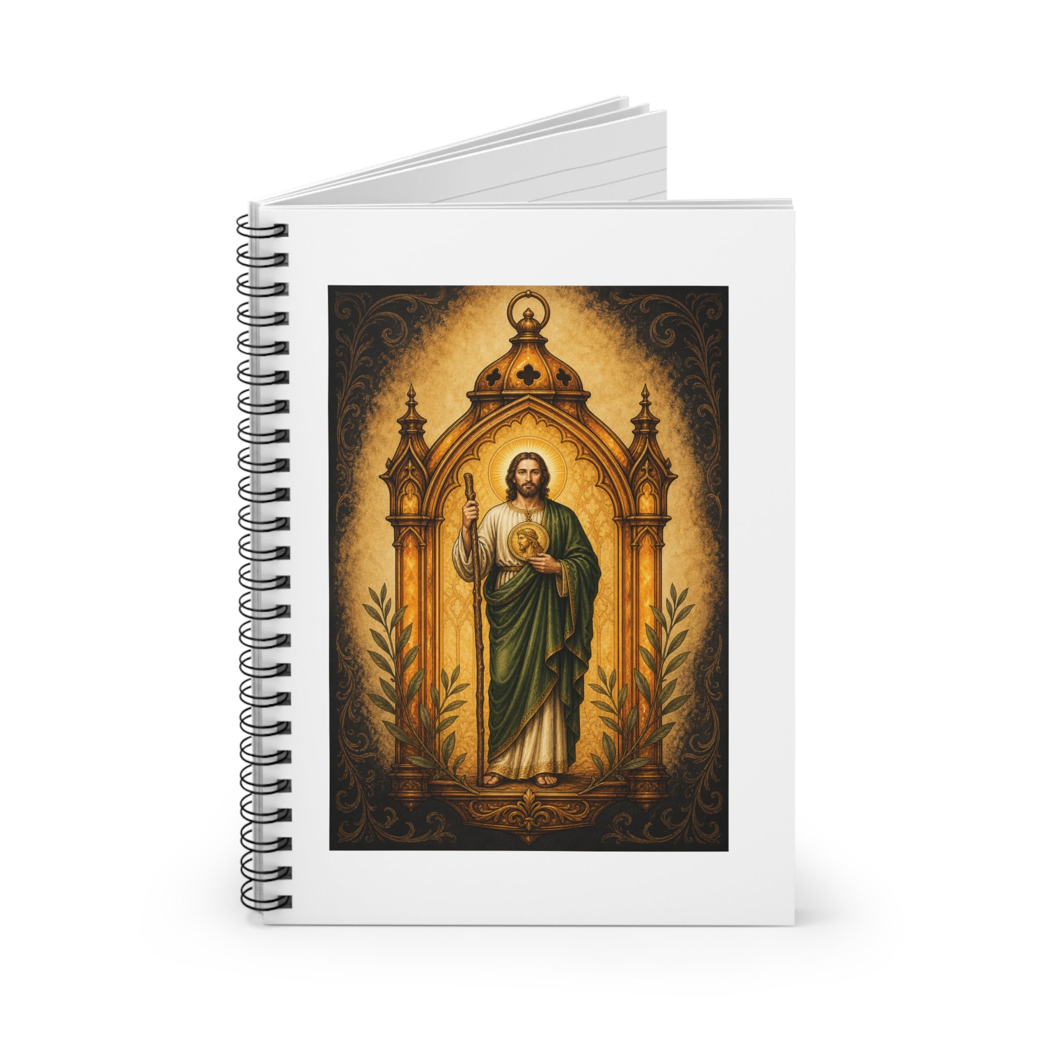 San Judas Tadeo Amber Pilgrim Lantern Spiral Notebook product preview, view 2