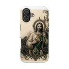 Capa de Celular Resistente São Judas Tadeu Esmeralda e Ouro Sagrado Coração