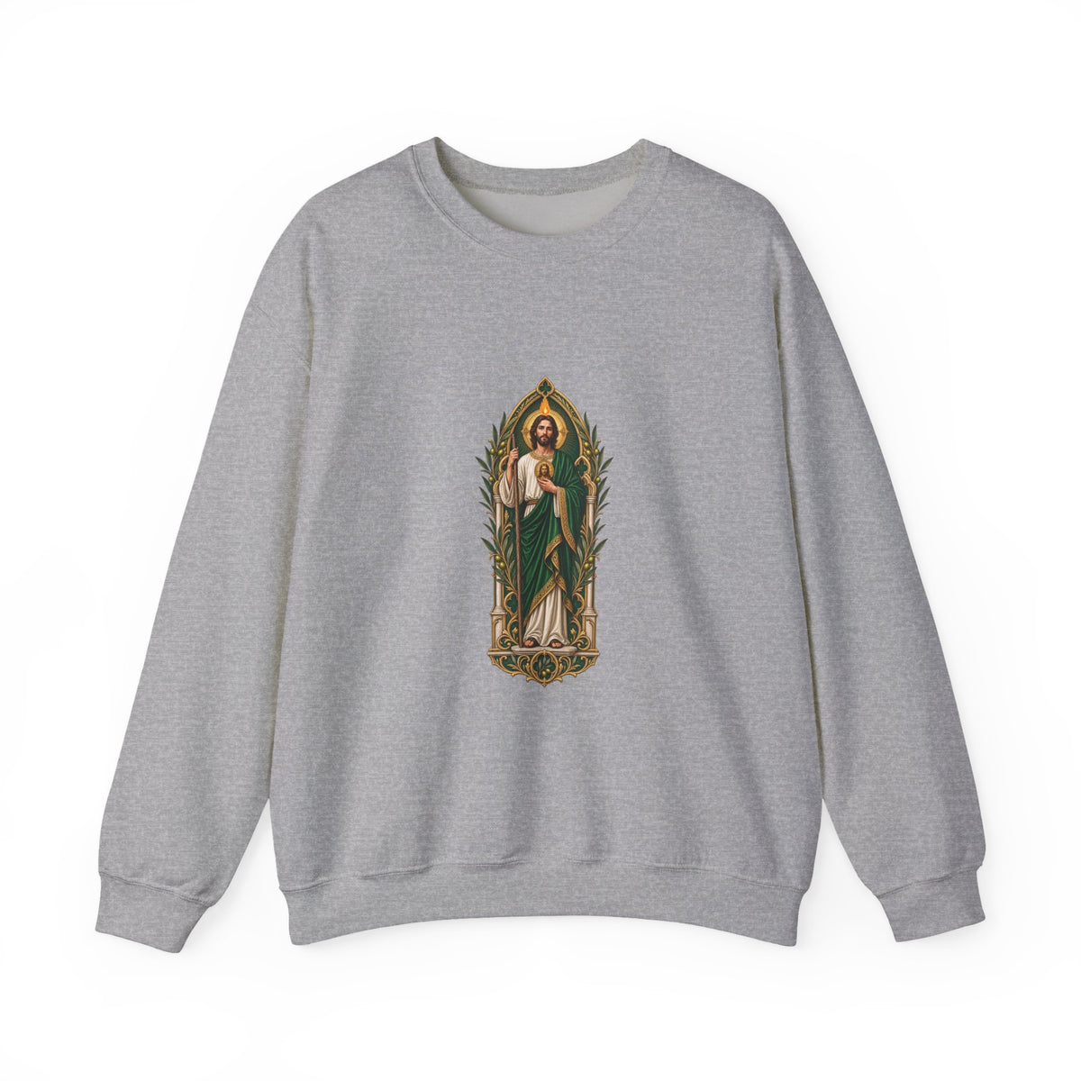 San Judas Tadeo Olive Reliquary Crewneck Sweatshirt