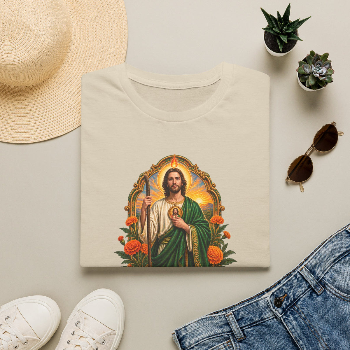 San Judas Tadeo Marigold Sun Arch Unisex T-Shirt