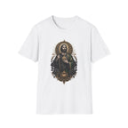Camiseta Unissex Sagrado Coração São Judas Tadeu Preto e Dourado