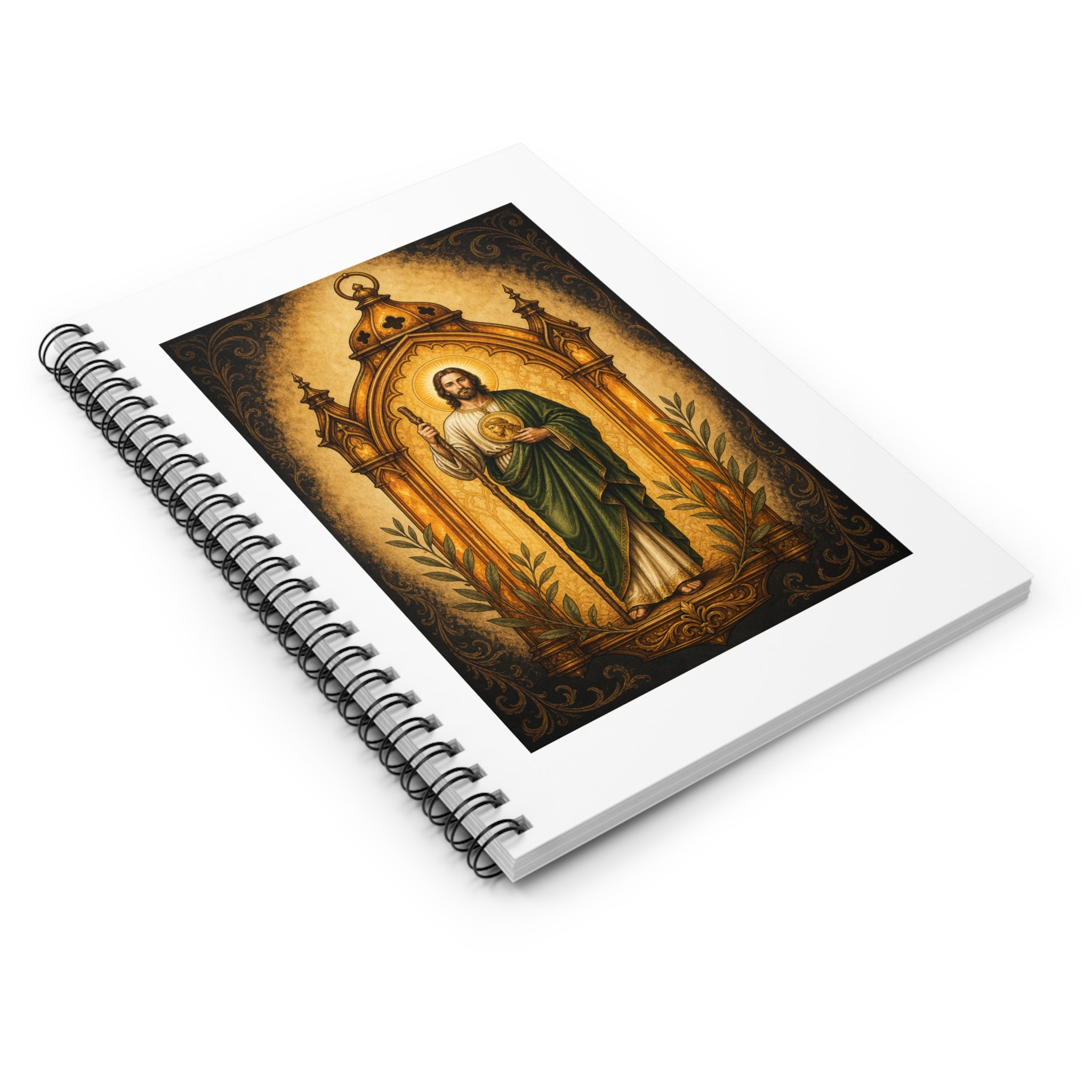 San Judas Tadeo Amber Pilgrim Lantern Spiral Notebook product preview, view 3