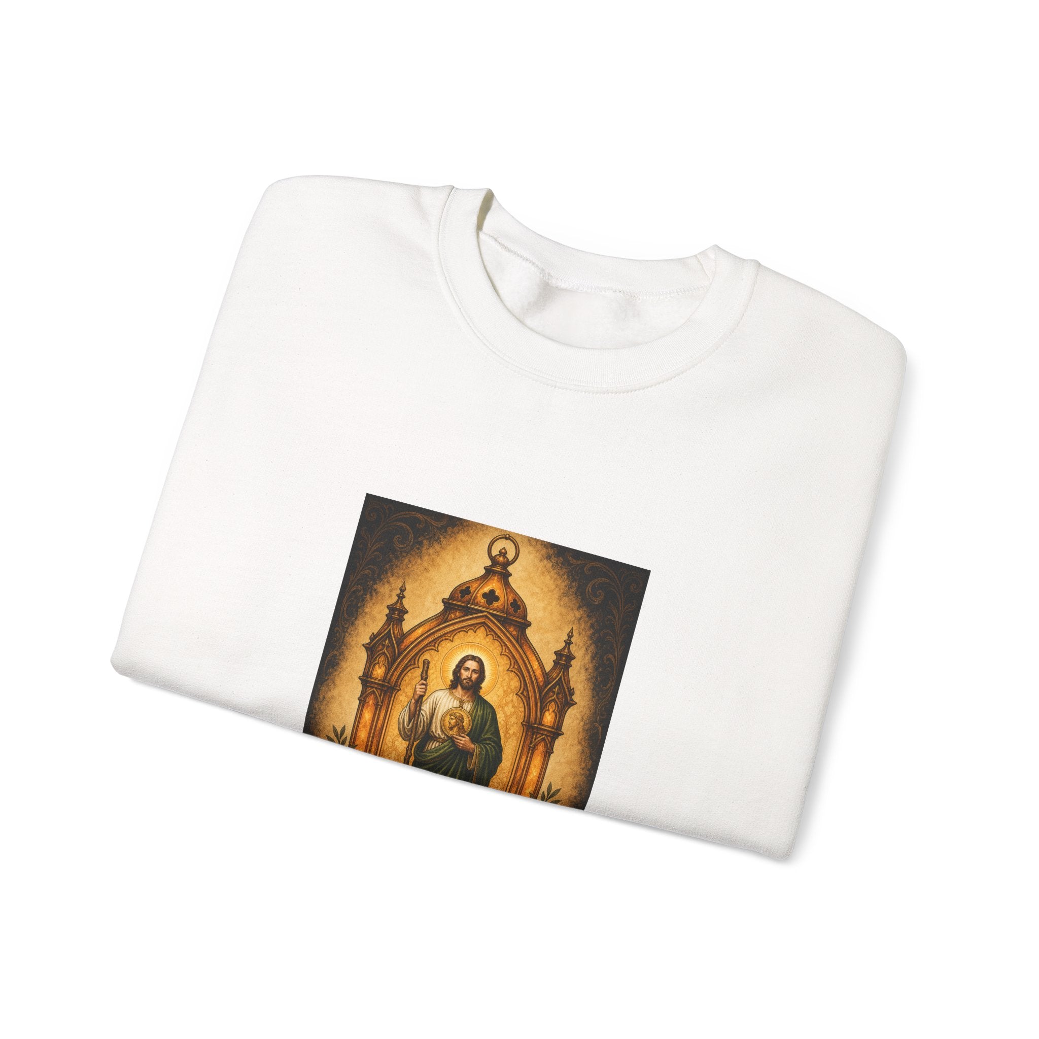 San Judas Tadeo Amber Pilgrim Lantern Crewneck Sweatshirt product preview, view 3