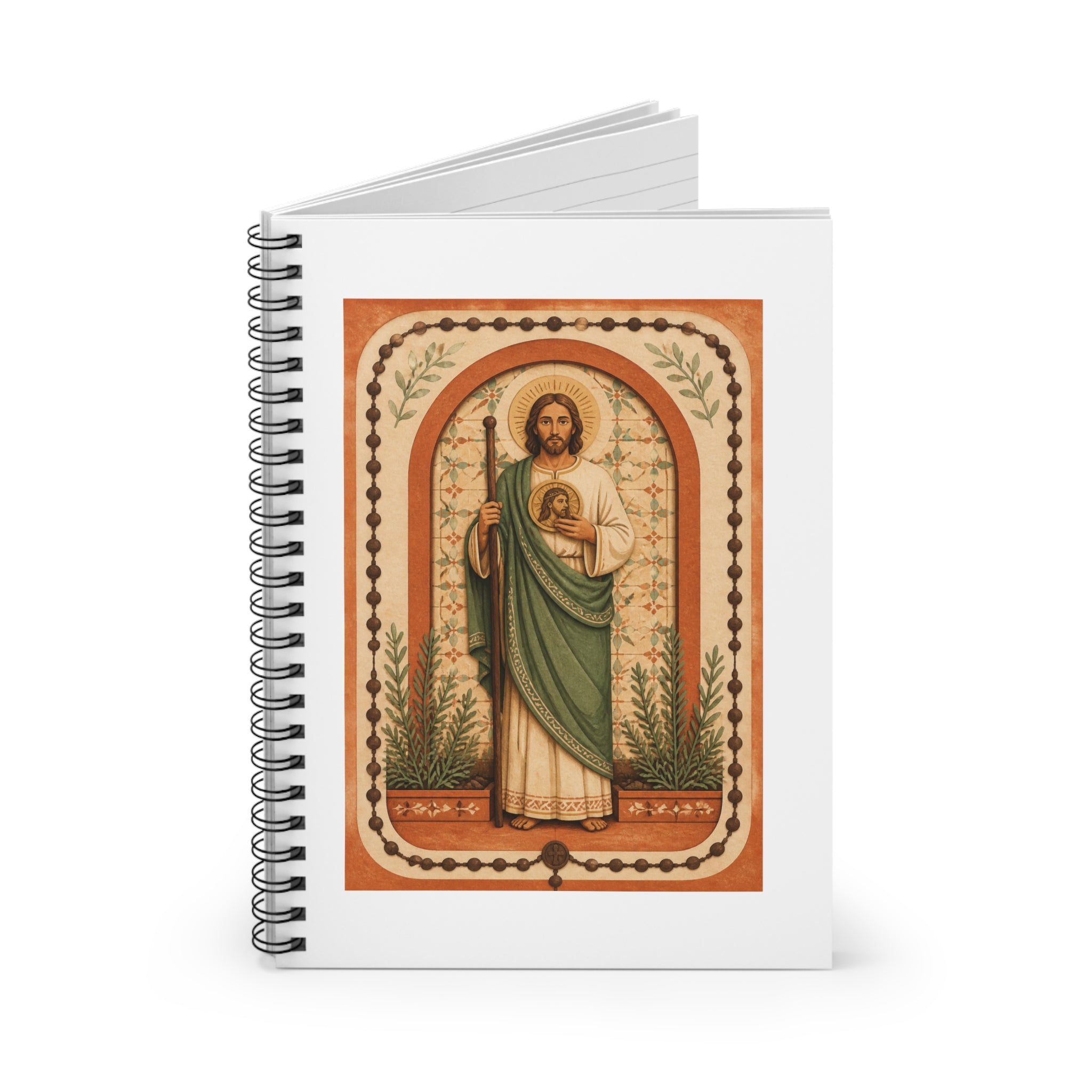San Judas Tadeo Terracotta Rosary Garden Spiral Notebook product preview, view 2