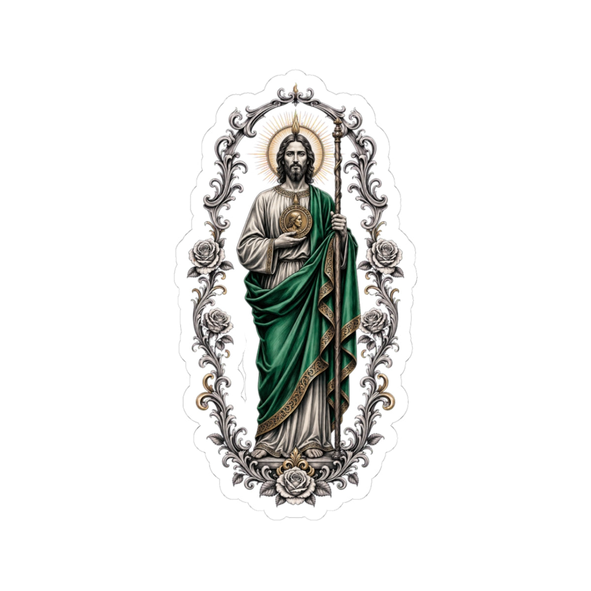 Adesivo Beijável Devocional Esmeralda de São Judas Tadeu