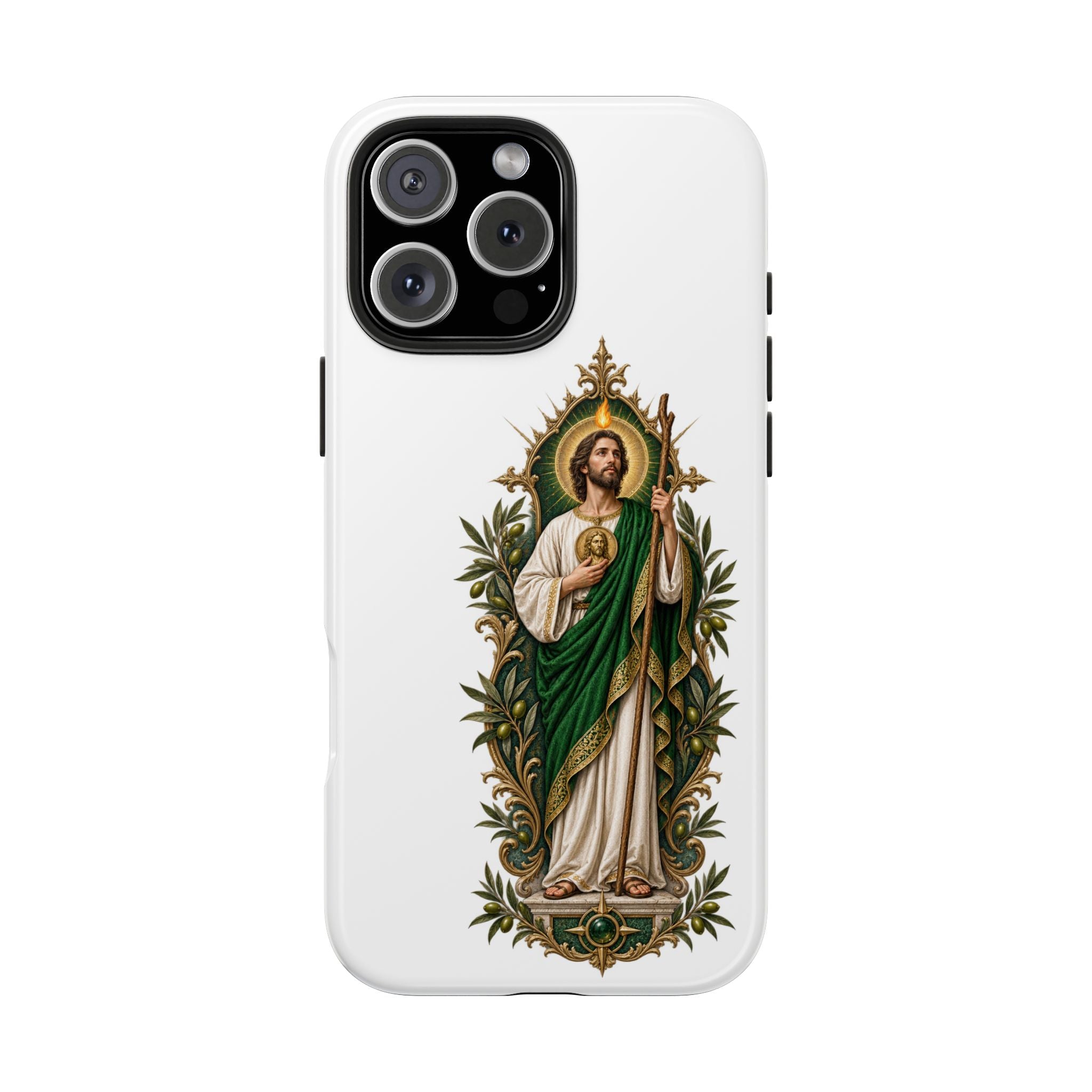San Judas Tadeo Olive Reliquary Tough Phone Case product preview, view 6