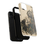 Capa de Celular Resistente São Judas Tadeu Esmeralda e Ouro Sagrado Coração