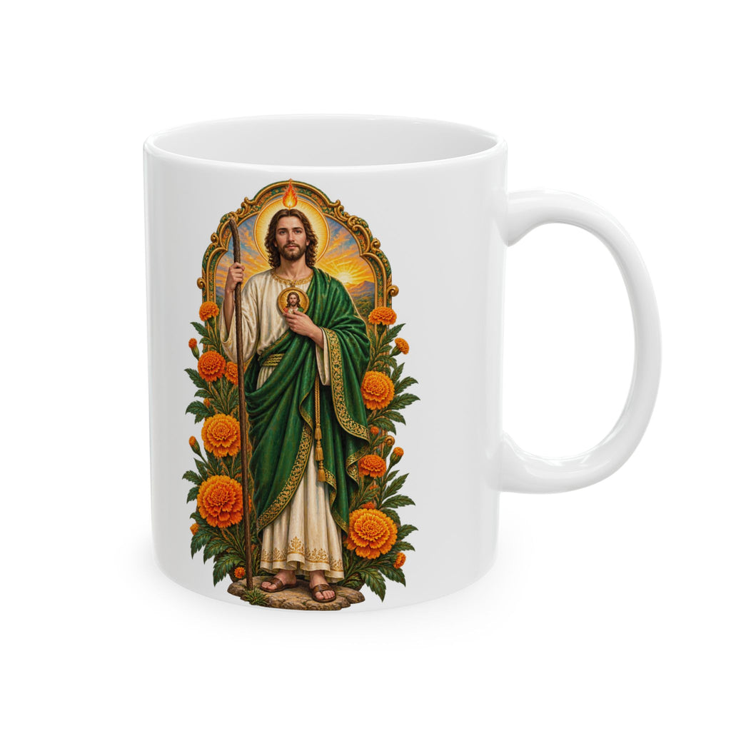 San Judas Tadeo Marigold Sun Arch Ceramic Mug product preview, view 4