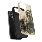 Capa de Celular Resistente São Judas Tadeu Esmeralda e Ouro Sagrado Coração