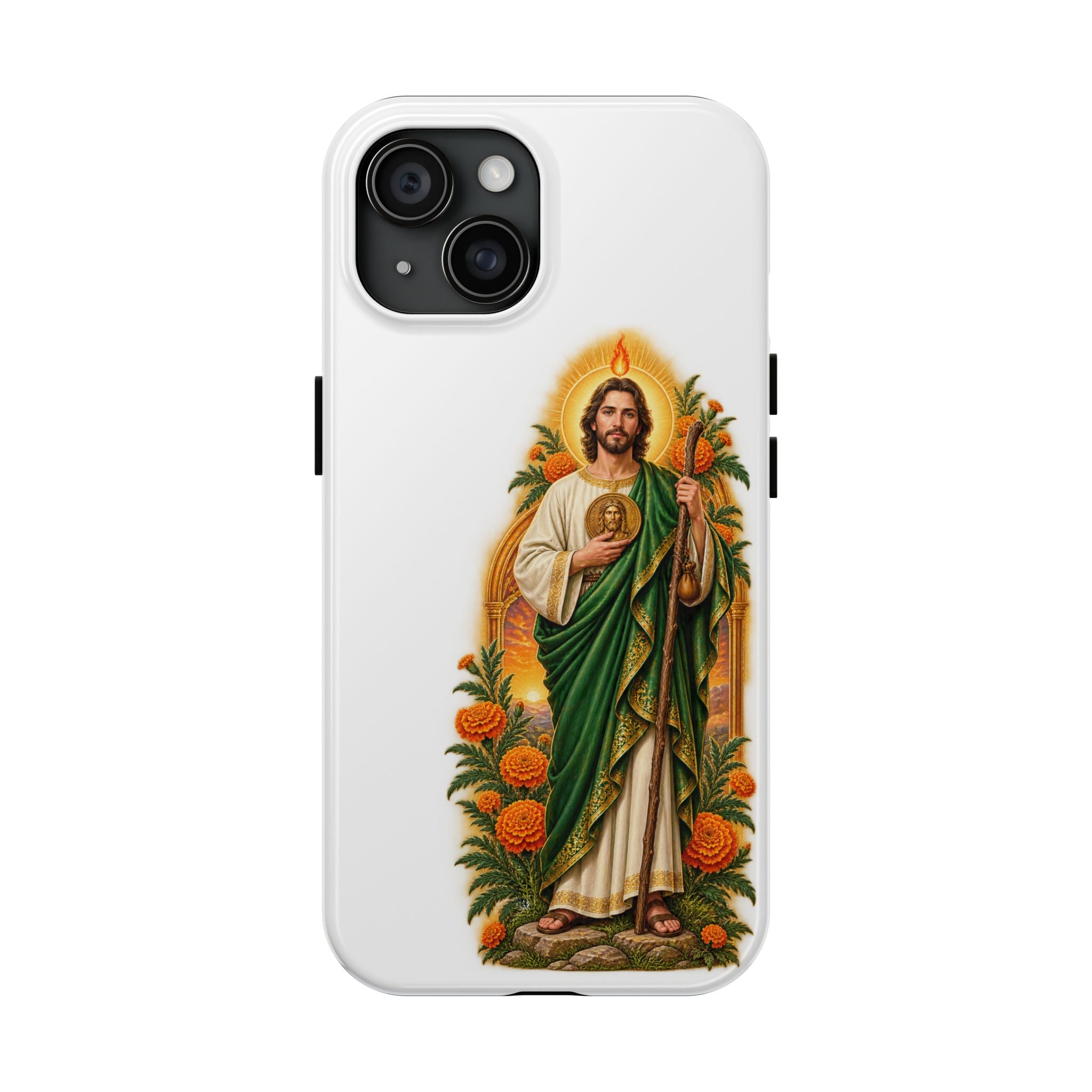 San Judas Tadeo Marigold Sun Arch Tough Phone Case product preview, view 3