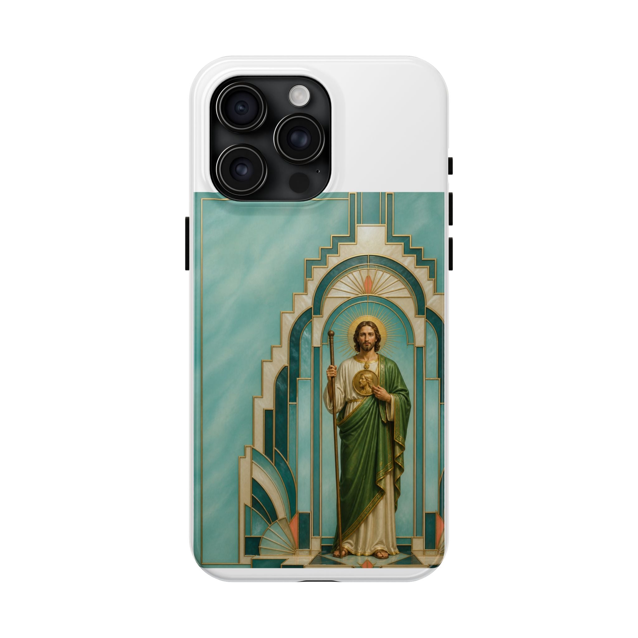 San Judas Tadeo Aqua Radiant Sanctuary Tough Phone Case product preview, view 4