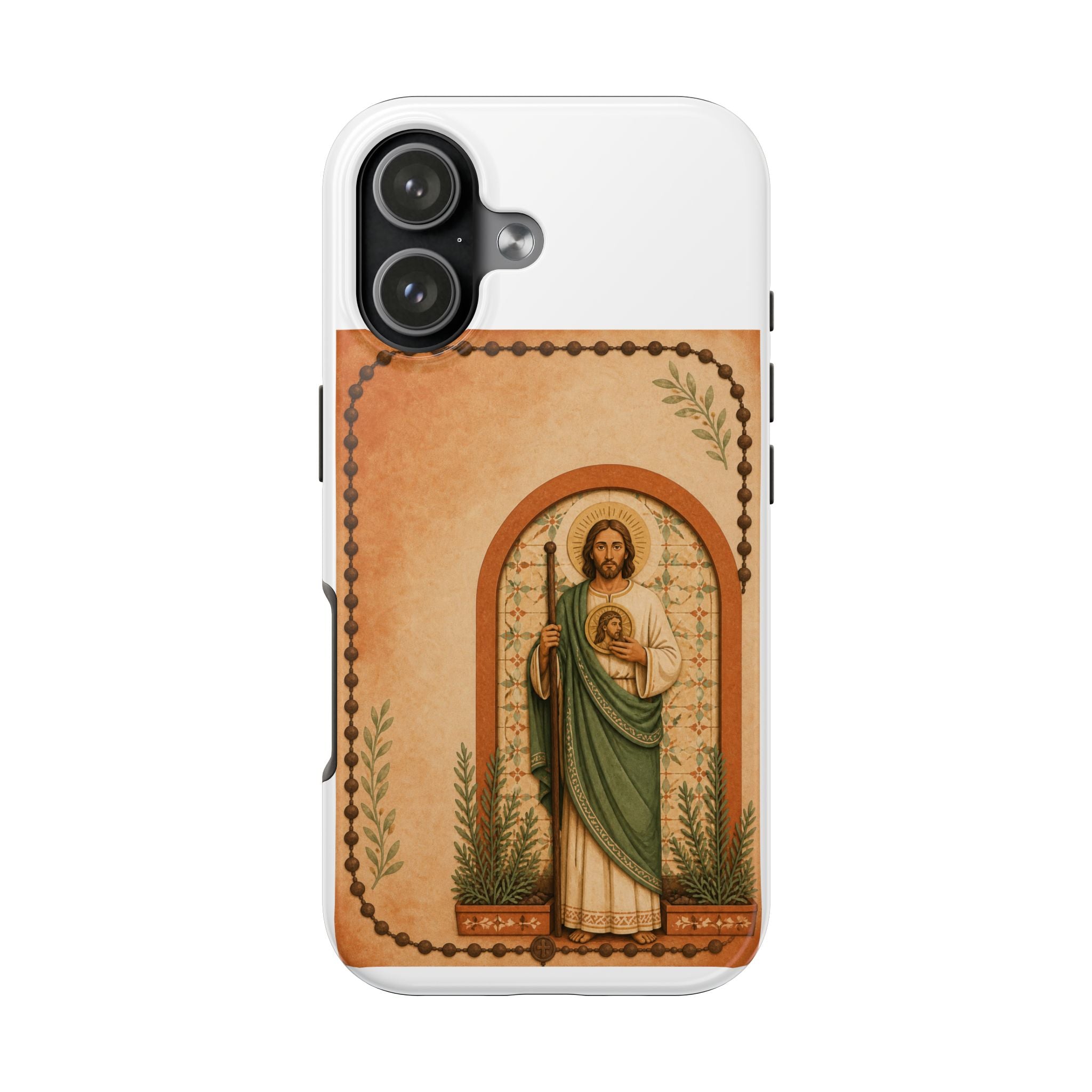 San Judas Tadeo Terracotta Rosary Garden Tough Phone Case product preview, view 8