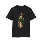 Camiseta Unissex Sagrado Coração São Judas Tadeu Preto e Dourado