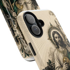 Capa de Celular Resistente São Judas Tadeu Esmeralda e Ouro Sagrado Coração