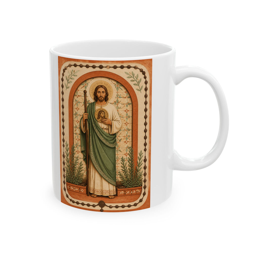 San Judas Tadeo Terracotta Rosary Garden Ceramic Mug