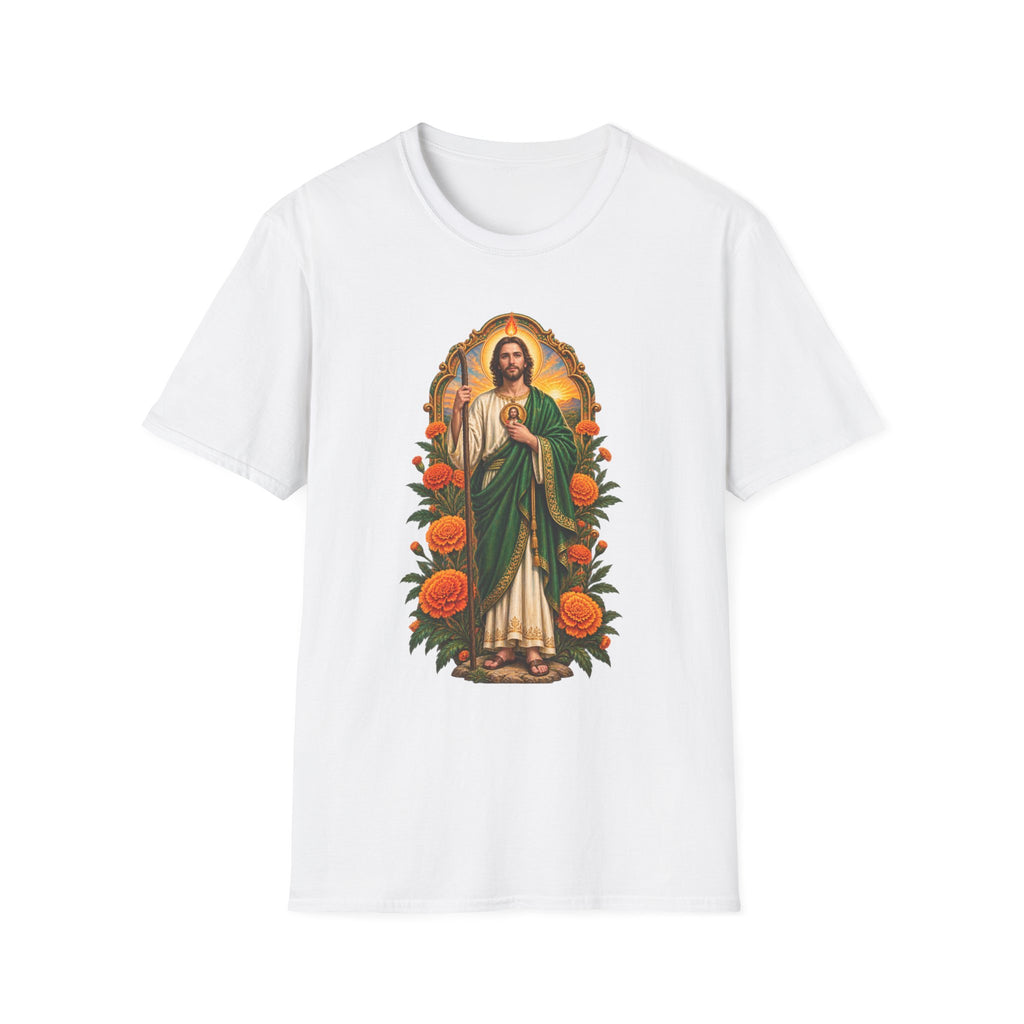 San Judas Tadeo Marigold Sun Arch Unisex T-Shirt product preview, view 3