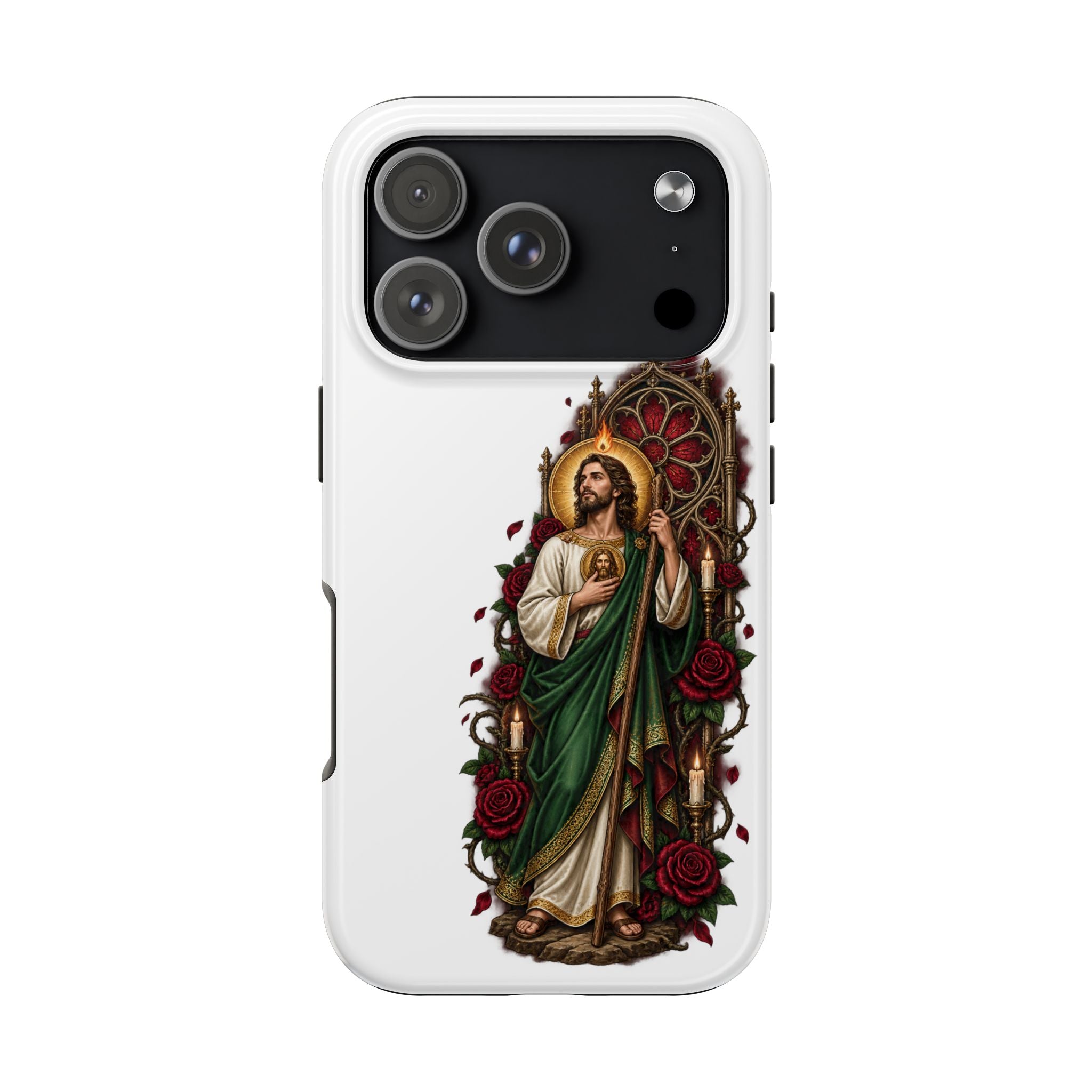 San Judas Tadeo Crimson Rose Window Tough Phone Case product preview, view 9