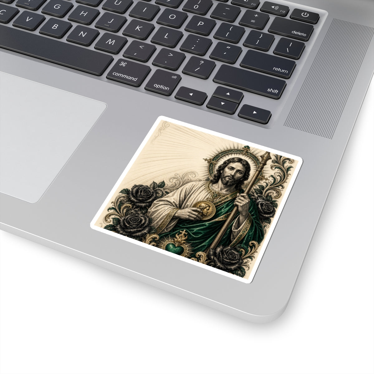 Adesivo de recorte beijo Esmeralda e Ouro Sagrado Coração São Judas Tadeu
