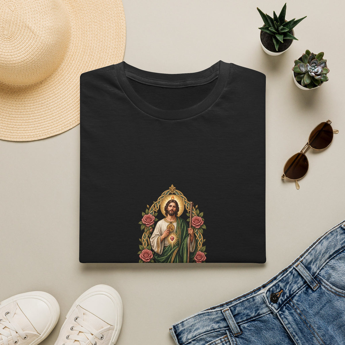 San Judas Rosewater Pilgrim Knot T-Shirt product preview, view 2