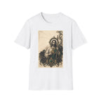 Camiseta Unissex Sagrado Coração de São Judas Tadeu Esmeralda e Dourado